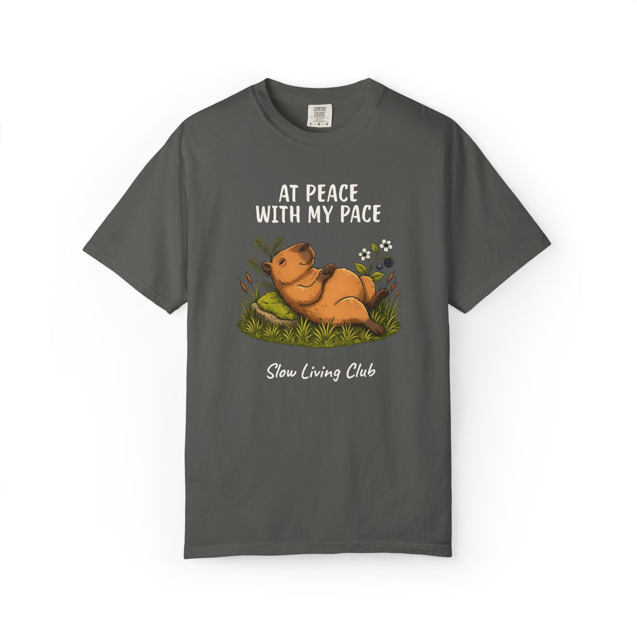 Capybara “At Peace With My Pace” Comfort Colors Tee