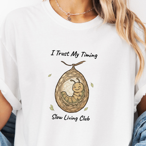 Caterpillar Cocoon "I Trust My Timing" Comfort Colors Graphic Tee