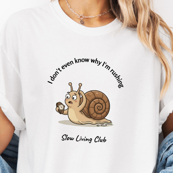 Snail "Why I'm Rushing" Comfort Colors Graphic Tee