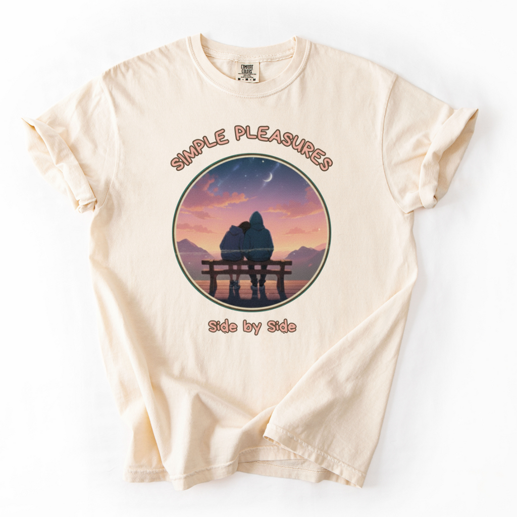 Side by Side – Soft Emotional Sunset T-Shirt | Simple Pleasures