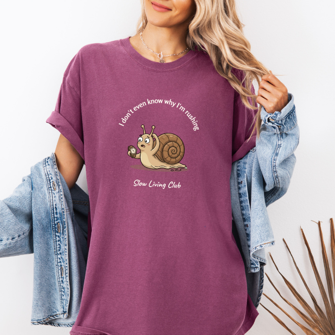 Snail "Why I'm Rushing" Comfort Colors Graphic Tee