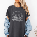 Be Still Be Here Graphic Tee – Feminine Bicycle Line Art Shirt | Comfort Colors Mindful Tee