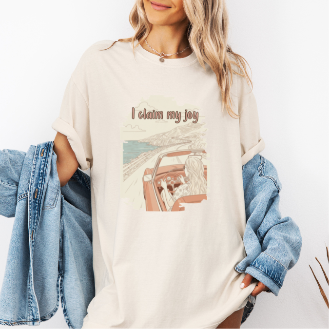 I Claim My Joy Graphic Tee – Feminine Empowerment Shirt | Comfort Colors Affirmation Tee