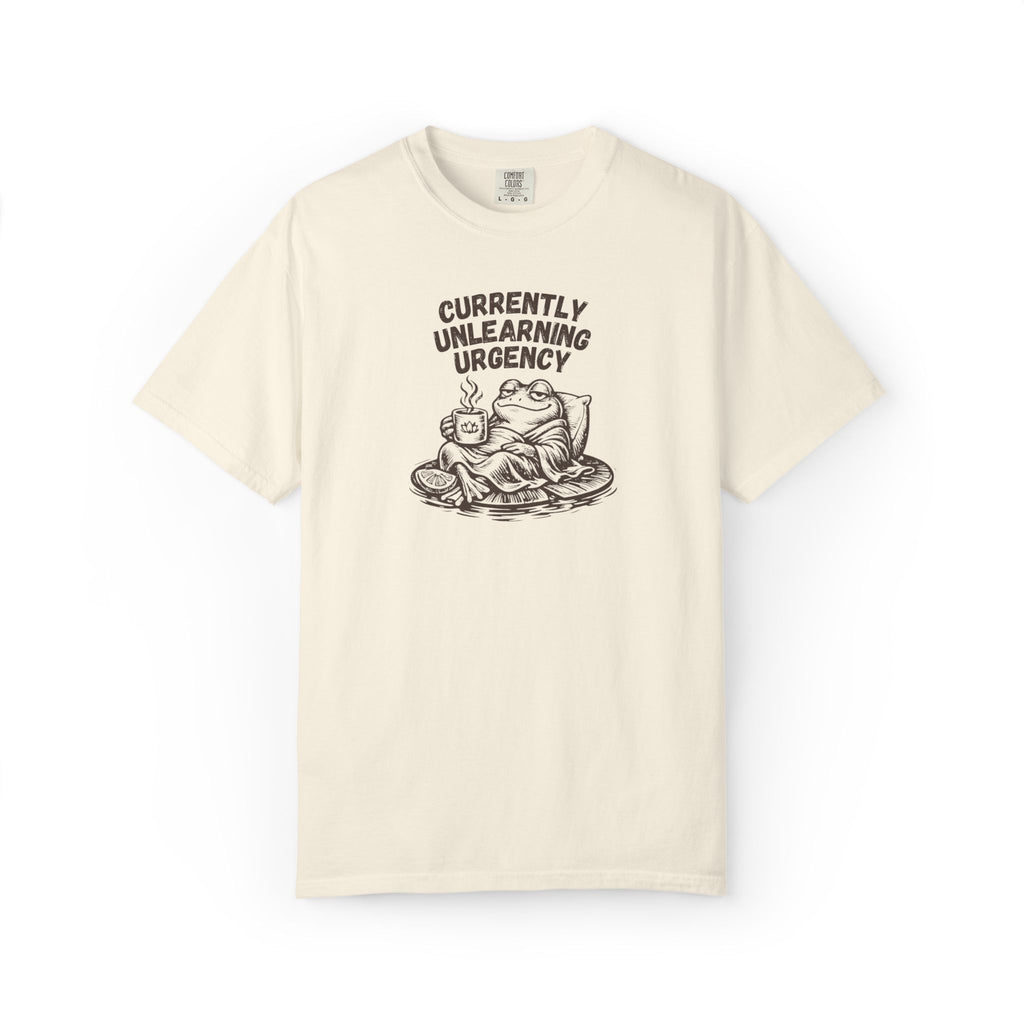 Currently Unlearning Urgency Frog Comfort Colors Tee