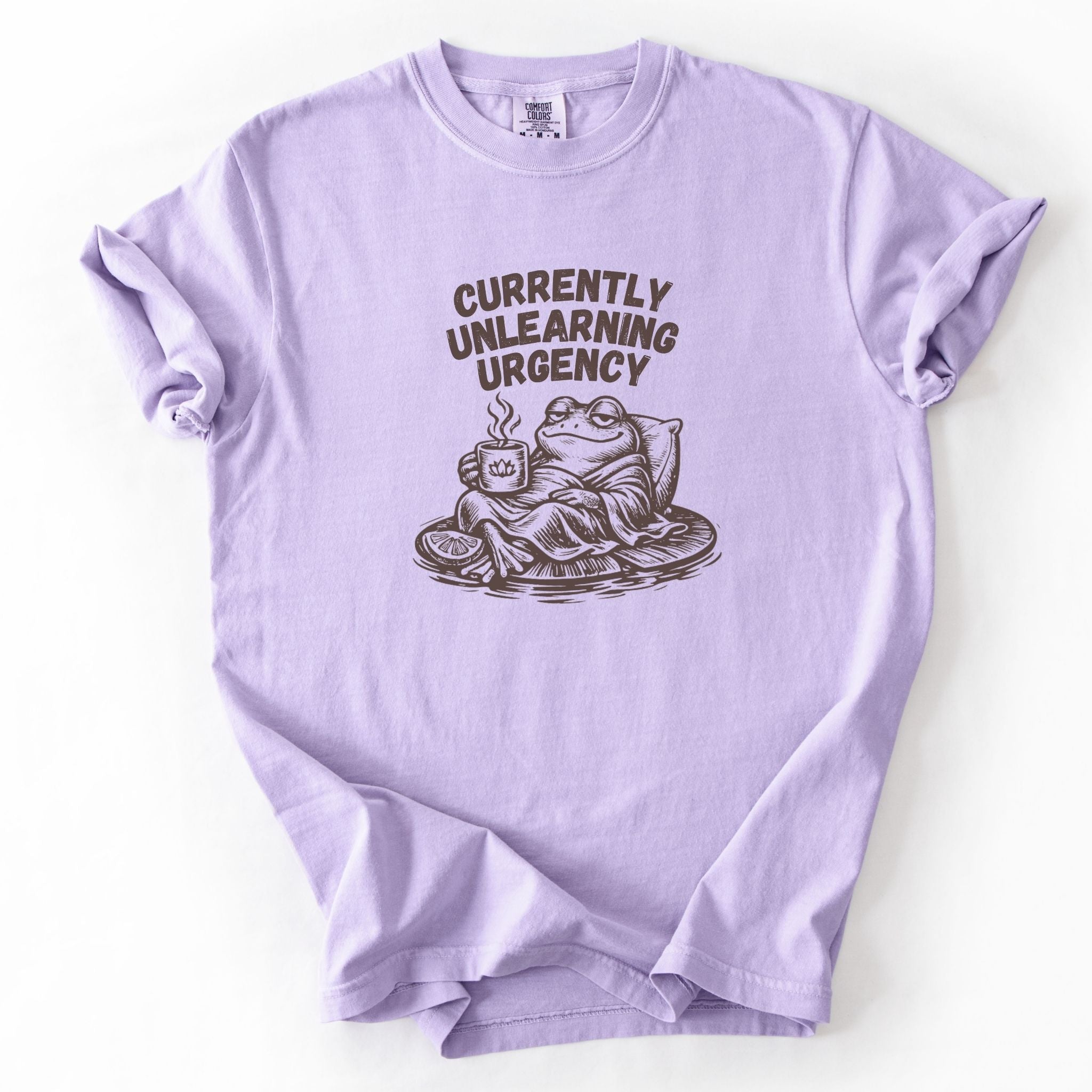 Currently Unlearning Urgency Frog Comfort Colors Tee