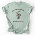 My Pace Is Still Progress chrysalis Comfort Colors tee in Bay green, flat lay product photo